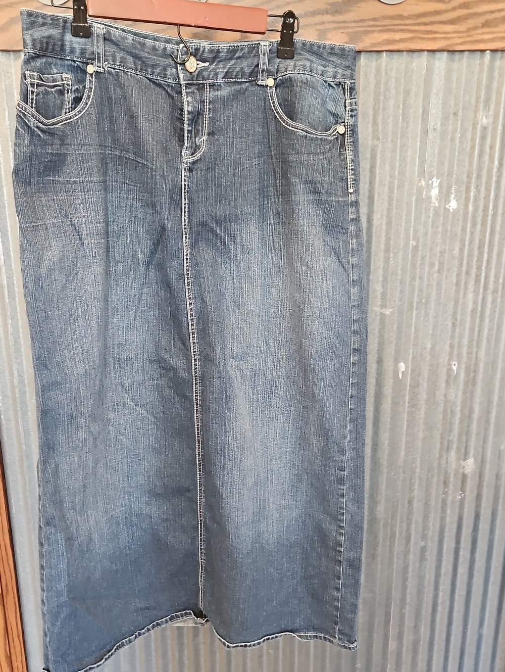 Maurices Blue Denim Maxi Skirt